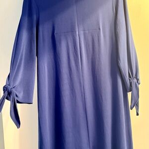 Chic Long Sleeve Blue Dress with Tie Details